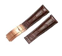 AHGDDA Echtes Lederarmband für Rolex Water Ghost Daytona Yacht Logtype grünes Lederarmband 20 mm Butterfly-Schnalle Uhrenarmband(Ivory,20mm)