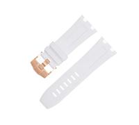 AHGDDA Für AP-Armband für Audemars und Piguet-Gürtel 15710/15703, nicht Qucik-Release, 28 mm, Natur-Fluor-weiches FKM-Gummi-Armband, Zubehör, Uhrenarmband(White 4)