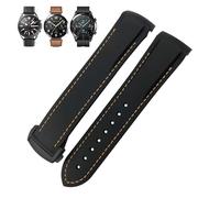 AHGDDA Gummi-Uhrenarmband, 22 mm, 20 mm, gebogenes Ende, Silikonarmband, passend für Omega x Uhr, Seamaster, Speedmaster AT150 De Ville, Seiko Stoff-Uhrenarmband(Black orange black,20mm)