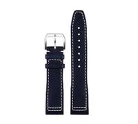 AHGDDA Italienisches Kalbslederarmband für IWC Pilot IW378003 IW328203/205/201 Mark 20 Echtleder-Uhrenarmband 20 21 mm Schnellverschluss-Armband(Blue-silver pin,20mm)