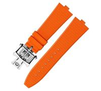 AHGDDA Senior FKM Fluorkautschuk-Uhrenarmband für Vacheron Constantin 4500 V 5500 V 7900 Uhrenarmband vc Convex Mouth 7 mm Armbanduhrenband(Orange SR fold)