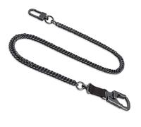 Ahiller 25-zoll langer Schlüsselanhänger, leichte Edelstahl-Geldbörsenkette mit Aluminium-Doppelkarabinerverschluss, verlustsicheres Design für Biker, Punk-Style Accessoires (BK-Gunmetal)