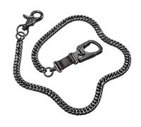 Ahiller Herren Portemonnaie-Kette Punk-Stil, 25 Zoll Leicht Edelstahl Schlüsselanhänger Lang, Doppelverschluss-Karabiner, verlustsicher für Jeans, Hosen & Handtasche (QK-Gunmetal)