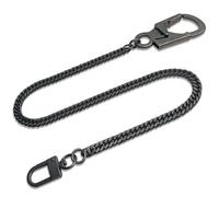Ahiller Schlüsselkette,Double Lock Wallet Sicherheitskette,Lange Hosenkette für Herren,Heavy Duty Biker Geldbörsenkette(Gunmetal-JRL-DK)