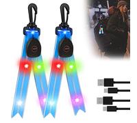 Aicharynic LED Blinklicht Schulranzen, 2 Stück USB Aufladbar LED Reflektoren Kinder Schulranzen Sicherheitslicht Reflektor Rucksack Anhänger für Joggen Wandern Laufen