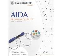 AIDA precut 14 ct. Stern-Aida 3706 Farbe 1329 Splash weiß-grau, Handarbeitsstoff für Kreuzstich 48x53cm