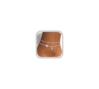 Aidenn Buchstaben Fußkettchen für Damen Silber 925 Fussketten Für Frauen Wasserfester Personalisierte Layered Zirkonia Fußkette Fusskette Fußschmuck Geschenke für Mädchen