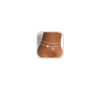 Aidenn Buchstaben Fußkettchen für Damen Silber 925 Fussketten Für Frauen Wasserfester Personalisierte Layered Zirkonia Fußkette Fusskette Fußschmuck Geschenke für Mädchen