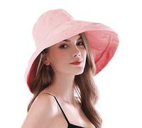 AIDIER Damen Faltbarer Leichter Sommerhut mit Breite Krempe UV Schutz Sonnenschutz Fischerhut Reisen Sonnenhut mit Kinnband Elegant UPF 50+ Sommer Hut Strandhut Gartenhut Anglerhut