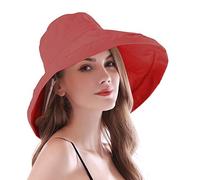 AIDIER Damen Faltbarer Leichter Sommerhut mit Breite Krempe UV Schutz Sonnenschutz Fischerhut Reisen Sonnenhut mit Kinnband Elegant UPF 50+ Sommer Hut Strandhut Gartenhut Anglerhut