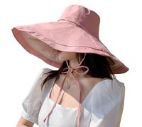AIDIER Damen Sonnenhut mit breiter Krempe Kinnriemen Frauen Umkehrbarer UV Schutz Sonnenhut UPF 50 Faltbarer Sommer Strandhut Fischerhut Outdoor Gartenhut für Urlaub Camping Wandern Angeln