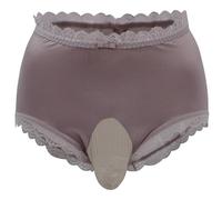 AIEOE Crossdresser Panty Herren Spitze Höschen Sissy Dessous mit Durchsichtigem Rücken Bikini Unterwäsche Grau Größe L