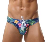 AIEOE Herren Badeslip Gedruckt Leoparden Badeshorts Niedrige Taille Swim Trunks Bikini Triangle Strandshorts Mit Tunnelzug Swim Briefs Shorts L