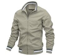 AIEOE Herren Bomberjacke Leichte Übergangsjacke Casual Stehkragen Herbst Frühling Bomber Jacke Sportjacke mit Reißverschlusstaschen - 5XL(EU/US 3XL)