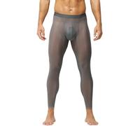 AIEOE Herren Eisseide Unterhosen Glatte Seamless Sporthose Durchsichtig Yoga Leggings Ölig Glanz Skinny Hose EU XXL
