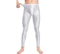 AIEOE Herren Glossy Hose Enge Shiny Leggings Nylon Öl Glänzend Strumpfhosen Sport Tights Hose Dünn Transparente Unterhose Pants XL