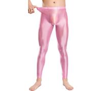 AIEOE Herren Glossy Hose Enge Shiny Leggings Nylon Öl Glänzend Strumpfhosen Sport Tights Hose Dünn Transparente Unterhose Pants XL