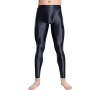 AIEOE Herren Glossy Hose Enge Shiny Leggings Nylon Öl Glänzend Strumpfhosen Sport Tights Hose Dünn Transparente Unterhose Pants XL