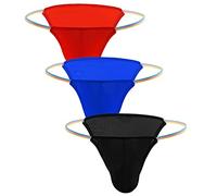 AIEOE Herren Slips EIS Seide String Tanga T-Back Sexy Mini Slip Ultra Dünn Männer Thongs Briefs Sommer Atmungsaktiv Unterhose Niedrige Taille Unterwäsche - XL