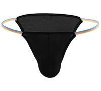 AIEOE Herren String Tanga Sexy EIS Seide Slip Ultra Dünn Atmungsaktiv Bikini Slips T-Back Männer Thongs Briefs Niedrige Taille Mini Unterhose Sommer Unterwäsche - L