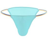 AIEOE Herren String Tanga Sexy EIS Seide Slip Ultra Dünn Atmungsaktiv Bikini Slips T-Back Männer Thongs Briefs Niedrige Taille Mini Unterhose Sommer Unterwäsche - L