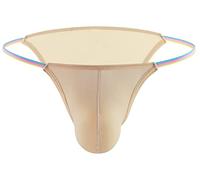 AIEOE Herren String Tanga Sexy EIS Seide Slip Ultra Dünn Atmungsaktiv Bikini Slips T-Back Männer Thongs Briefs Niedrige Taille Mini Unterhose Sommer Unterwäsche - L