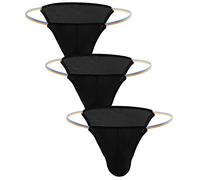 AIEOE Herren String Tanga Sexy EIS Seide Slip Ultra Dünn Atmungsaktiv Bikini Slips T-Back Männer Thongs Briefs Niedrige Taille Mini Unterhose Sommer Unterwäsche - L