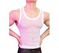 AIEOE Herren Ultraleicht Weste Durchsichtig Dünne Unterhemd Ärmellos Weste Shirt Elastisch Tops für Nachtclub Party
