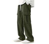 AIEOE Jungen Cordhosen Teenager Hip Hop Hose mit Taschen Freizeithosen Gerades Bein Cargohose M