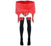 AIEOE Männer Unterwäsche Set Herren Sissy Dessous Spitzen Slip Lingeire Mesh Strings Tanga Crossdresser Höschen Lange Strümpfe 2tlg