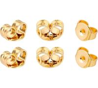 AIEX 6 Stück / 3 paar Ohrring Stopper Gold Ersatz Sichere Ohrverriegelung für Ohrstecker, Schmuckherstellung, Gold, 6 x 5 mm