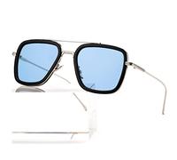 AIEYEZO Tony Stark Sonnenbrille Vintage Quadratisch Metallrahmen Brille für Herren und Damen - Iron Man und Spider-Man Sonnenbrille, A1 Spider Man gleiche Farbe, AZ017H