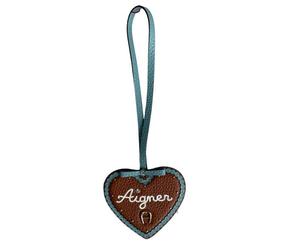 AIGNER - Aigner Taschenanhänger Lebkuchen-Herz, Braun-Aquamarin