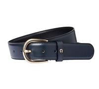 Aigner Gürtel Basic mit S-Schließe Gold 126347 Blau, 100 cm.