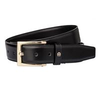Aigner Men Daily Basis Ledergürtel mit Goldverschluß 3,5 cm 85 black
