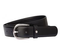 Aigner Gürtel Basic 126371 – S‑Schließe silber – Schwarz – 115 cm