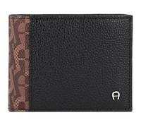 AIGNER Logo Geldbörse RFID Leder 10 cm fango (156251-0060) schwarz