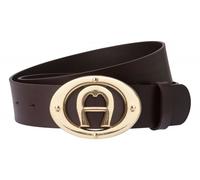 "Aigner Logogürtel Basic Schließe gold 127372, dunkelbraun" 110 cm