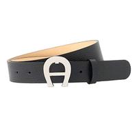 Aigner Logogürtel Cybill Silber 125090, Schwarz-85 cm