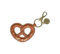 Aigner Schlüsselanhänger Leder-Brezel, Braun-Gold