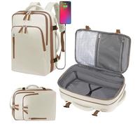 Aikelai 40L Groß Reiserucksack Damen,Erweiterbar Handgepäck Rucksack Flugzeug,15.6-Zoll Laptop Rucksack Wasserdicht,Business Rucksack,Backpacker Rucksack,Travel Backpack (schwarz)
