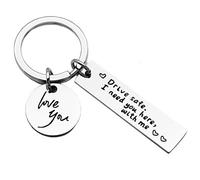 AILOS Silber Edelstahl Schlüsselbund, Drive Safe Ich Brauche Dich Hier bei Mir Ich Liebe Dich Schlüsselbund, Freund Ehemann Papa Geburtstag