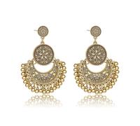 AILUOR Bohème Ethnischer Kronleuchter Quaste Hoop Ohrringe, Vintage Style Fransen Blumen Quasten baumeln Ohrringe für Frauen Lotus Mexiko Zigeuner Tropfen baumeln Ohrring für Frauen Schmuck (Bronze)