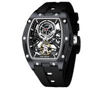 AIMES Tonneau Herren-Automatikuhr, luxuriös, Skelett-Uhren für Herren, automatischer mechanischer Aufzug, wasserdicht, analog, einzigartig, cool, quadratisch, großes Zifferblatt, Armbanduhr mit