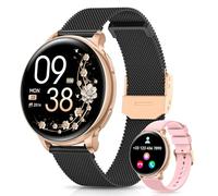 AIMIUVEI Smartwatch Damen, 1.27" HD Fitnessuhr mit Telefonfunktion, Menstruationszyklus, 120+ Sportmodi, 24H Pulsuhr, 24H SpO2, Schlafmonitor, Kalorien, Fitness Tracker, IP68 iOS Android Gold Schwarz