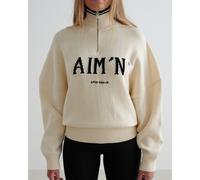 Aim'n College Knitted Half Zip White L