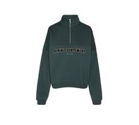AIM'N Damen Sweater Varsity mit Zip dunkelgrün | L
