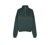 AIM'N Damen Sweater Varsity mit Zip dunkelgrün | S