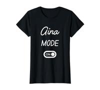 Aina-Modus: EIN Name Preisgünstiges Grafik-T-Shirt, Damen, Schwarz, L
