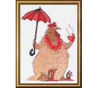 Aine Kreuzstich Stickpackung Kaffeepause, Zählmuster